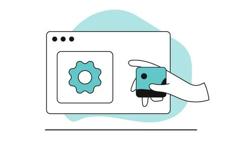 Development application vector illustration concept. Business internet tech.. Stock Illustration