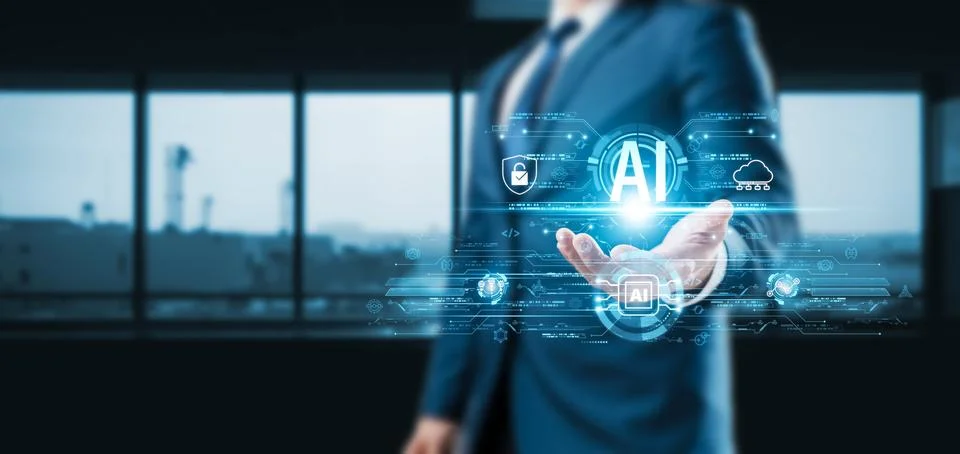 Development of artificial intelligence (AI), business people experience bra.. Stock Photos