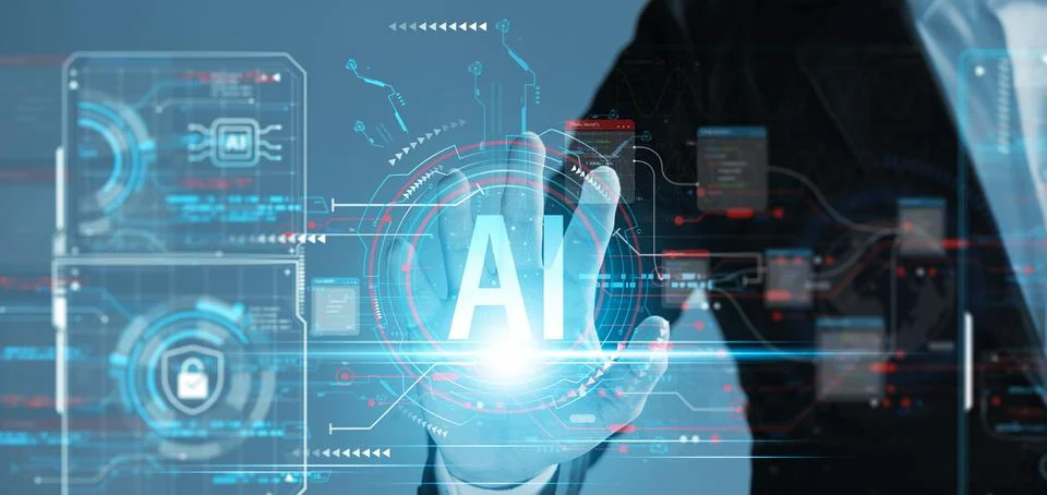 Development of artificial intelligence (AI), business people experience bra.. Stock Photos