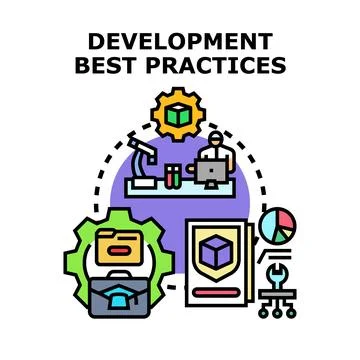 Development best practices workflow and improvement process 库存插图