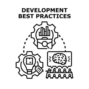 Development best practices workflow and implementation process 스톡 일러스트
