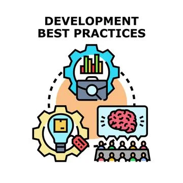 Development best practices workflow and implementation process Stock Illustration