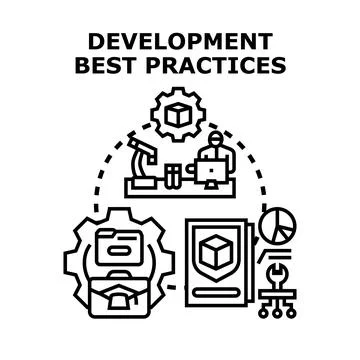 Development best practices workflow and improvement process Stock Illustration