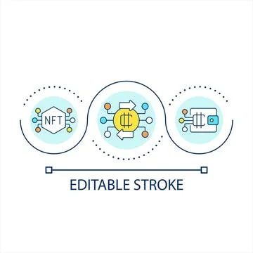 Development of blockchain technology loop concept icon Illustrazione stock
