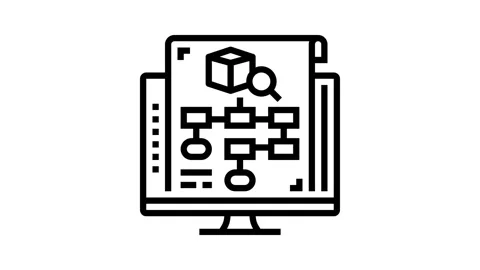 Development blueprint research line icon animation Stock Footage 326123144