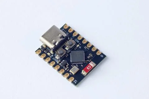 Development board ESP32 close-up. Electronics and chip concept. Espressif ESP Stock-Fotos