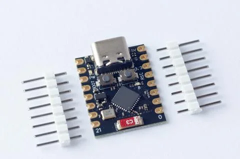 Development board ESP32 close-up. Foto stock