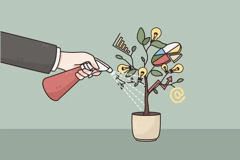 Development, business growth, strategy concept Stockillustratie