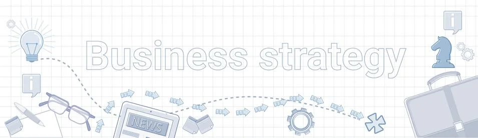 Development Business Strategy Concept Project Planning Banner Stock Illustration
