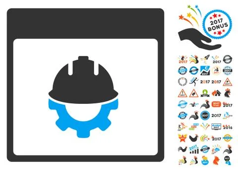 Development Calendar Page Flat Vector Icon With Bonus イラスト素材