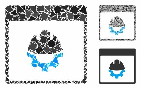Development calendar page Mosaic Icon of Tuberous Elements Stock Illustration