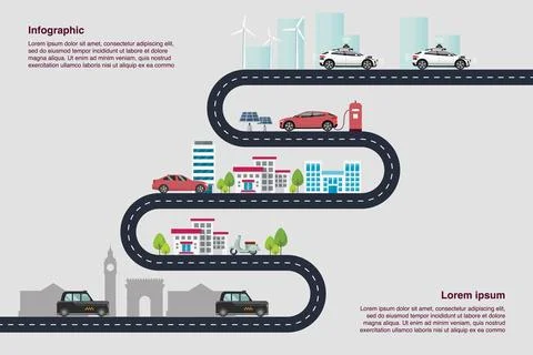 Development of car infographic. Stock Illustration