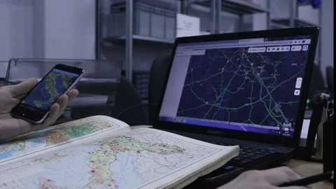 Development of a cartographic service Video stock 145324753