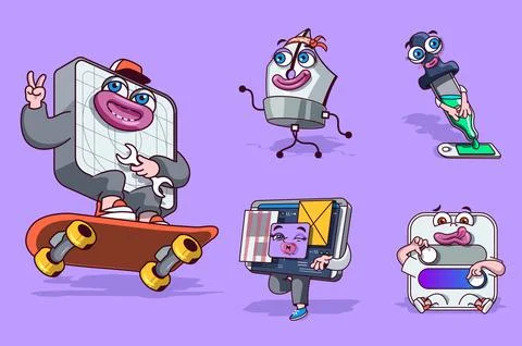 Development Characters Set Stock Illustration