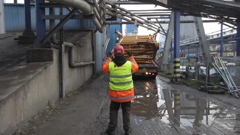 Development of the coal-fired power station Stock Footage 137230392