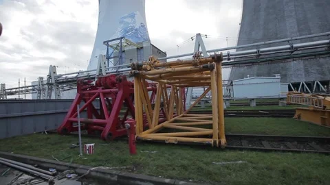 Development of the coal-fired power station Stock Footage 137232350