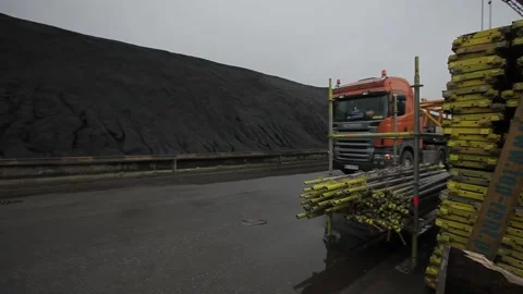 Development of the coal-fired power station Stock Footage 137240884