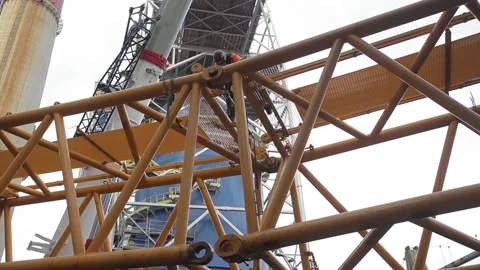 Development of the coal-fired power station Stock Footage 137291016