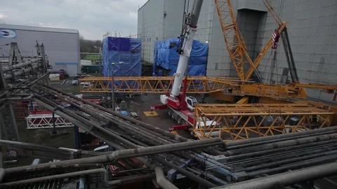 Development of the coal-fired power station Stock Footage 137291595