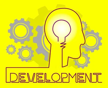 Development Cogs Meaning Growth Progress And Evolution Stock Illustration