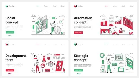 Development of company strategy, process automation, work of development team Stock Illustration