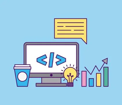 Development computer codes イラスト素材