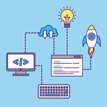 Development computer codes 스톡 일러스트