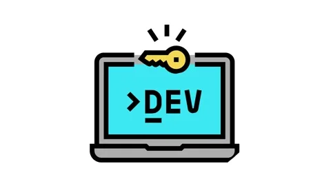 Development computer software color icon animation Stock Footage 163786170