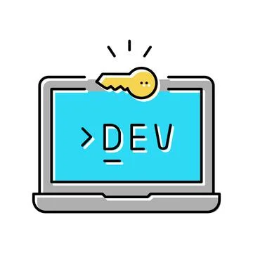 Development computer software color icon vector illustration Illustrazione stock