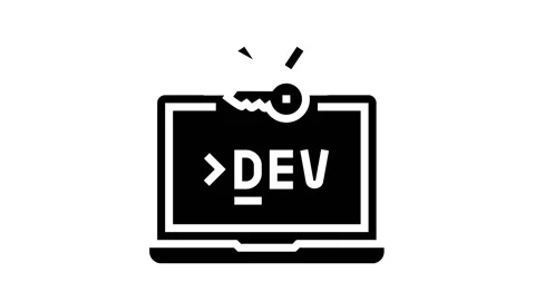 Development computer software glyph icon animation Stock Footage 163804151