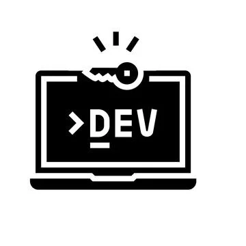 Development computer software glyph icon vector illustration Stock Illustration