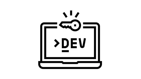 Development computer software line icon animation Stock Footage 163794561