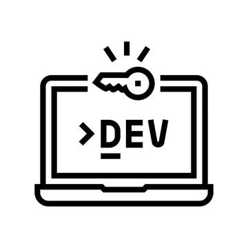 Development computer software line icon vector illustration Illustrazione stock
