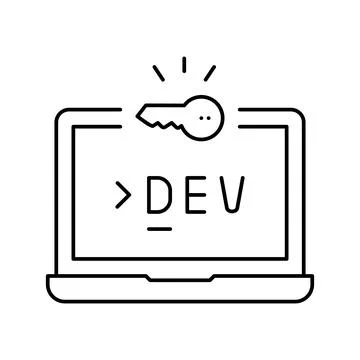 Development computer software line icon vector illustration 스톡 일러스트