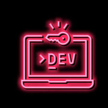 Development computer software neon glow icon illustration Stock Illustration