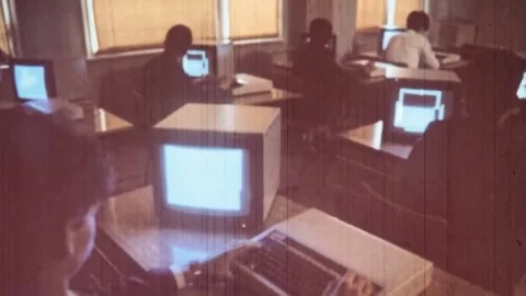 Development of computer technology. THE USSR. 1980s (136) Stock Footage 235853469