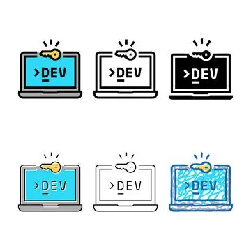 Development computer types software color icon vector 스톡 일러스트