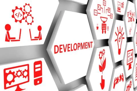 DEVELOPMENT concept cell background 3d illustration Stock Illustration