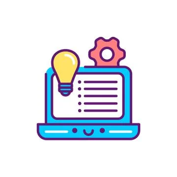 Development concept event line color icon. Event management. Sign for web pag Illustrazione stock