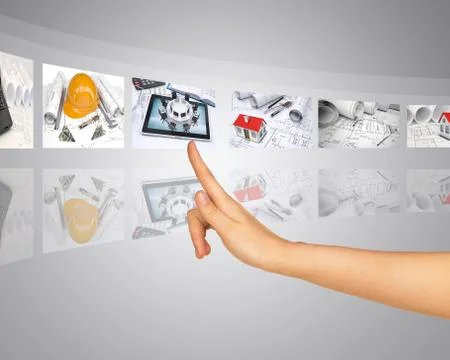 Development of construction and designing on virtual screen Photos