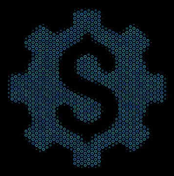 Development Cost Composition Icon of Halftone Spheres イラスト素材
