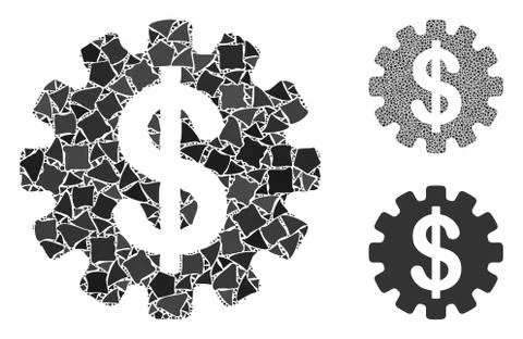 Development cost Mosaic Icon of Tuberous Elements Illustrazione stock