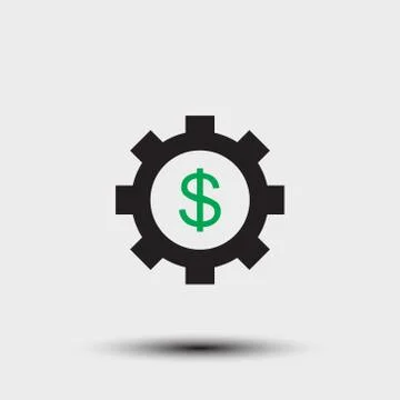 Development Cost vector icon. Style is flat symbol, rounded angles. Stock Illustration