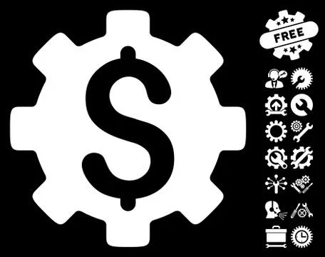 Development Cost Vector Icon with Tools Bonus Stock Illustration