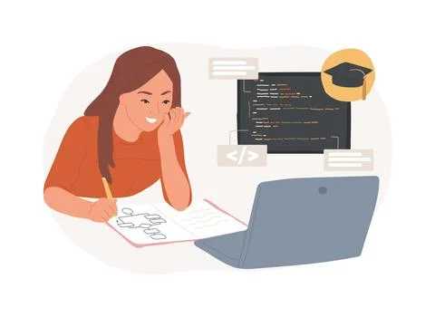 Development course isolated cartoon vector illustrations. Stockillustratie