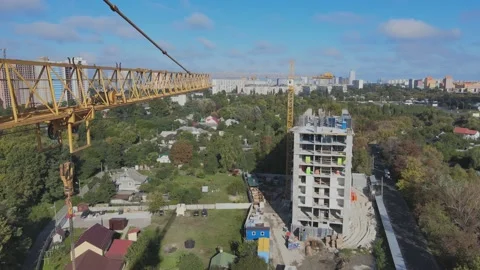 Development. Crane and blue sky. Stock Footage 163089441