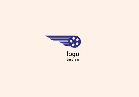 Development Creative geometric bright logo flying video Illustrazione stock