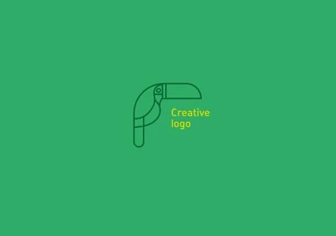 Development Creative Geometric Contour Logo Large Toucan Stock Illustration