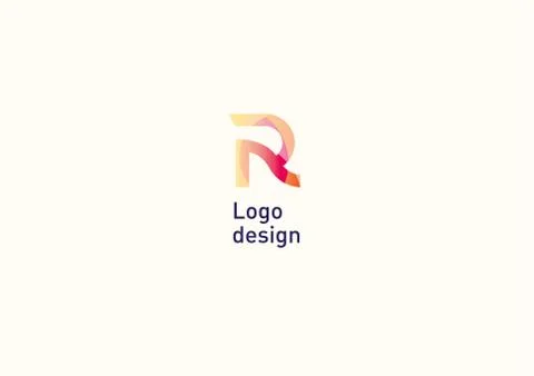 Development of a creative geometric logo, the letter R Stock Illustration
