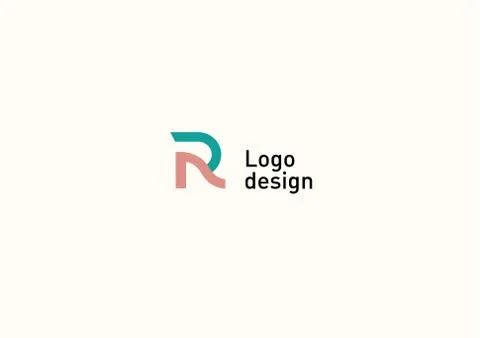 Development of a creative geometric logo, the letter R 스톡 일러스트